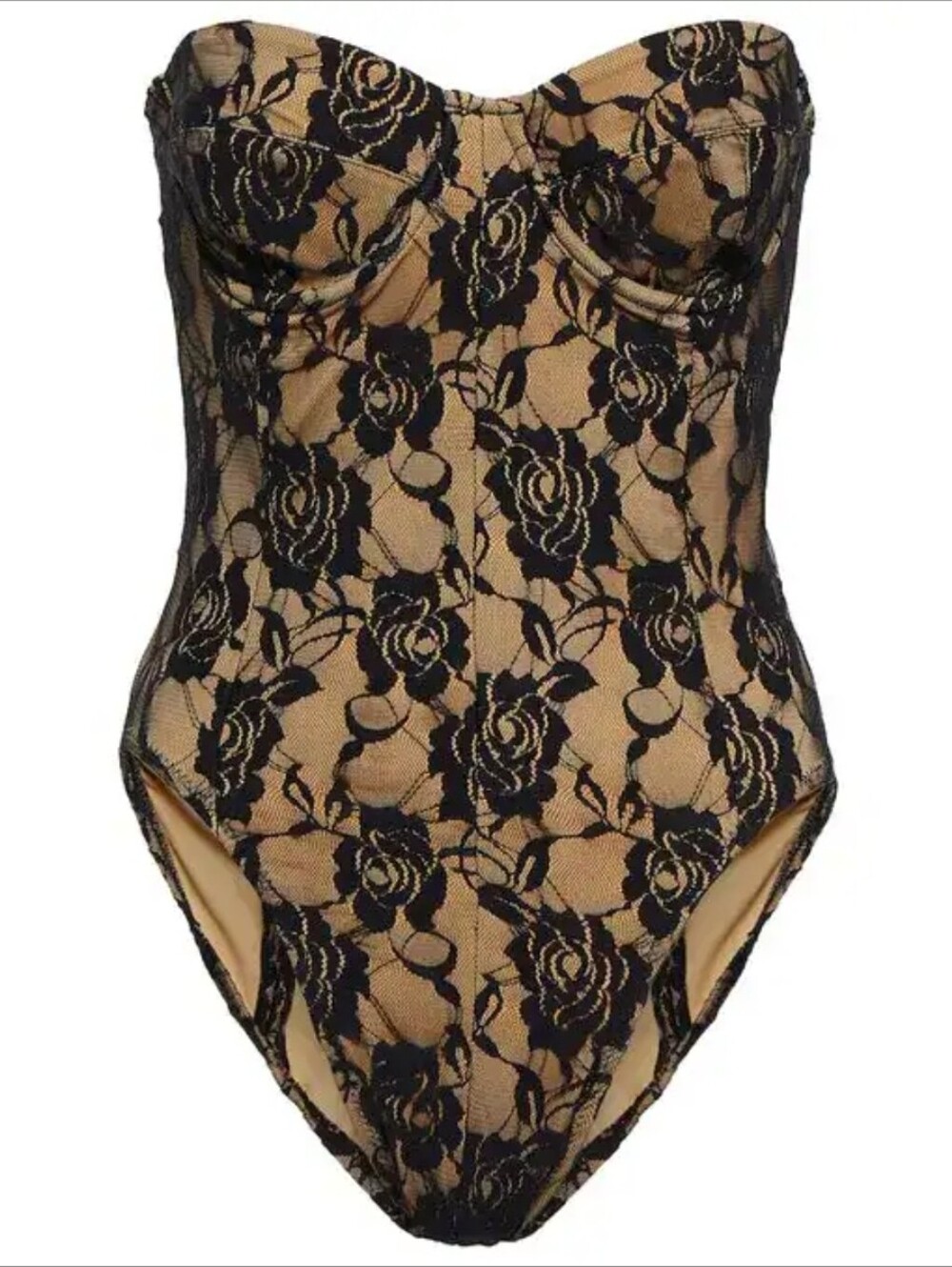 Norma Kamali Lace Bodysuit Swimsuit Mio XS Nylon spandex New - Picture 3 of 12
